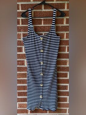 Cotton On Women's Striped Ribbed Button Front Sleeveless Dress Size XL